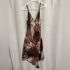 Adjustable multi color spaghetti strap vintage feel dress